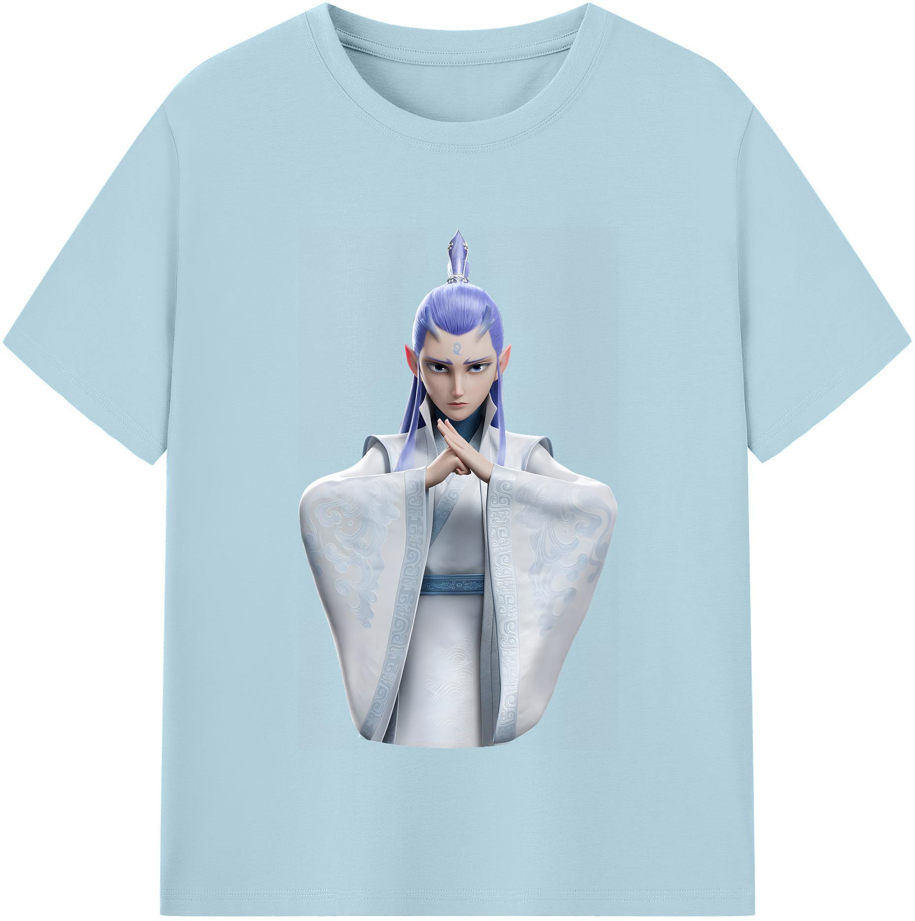 （画像用） Ne Zha 2 ナタ 魔童の大暴れ 綿100％半袖Tシャツ（フロントプリント）